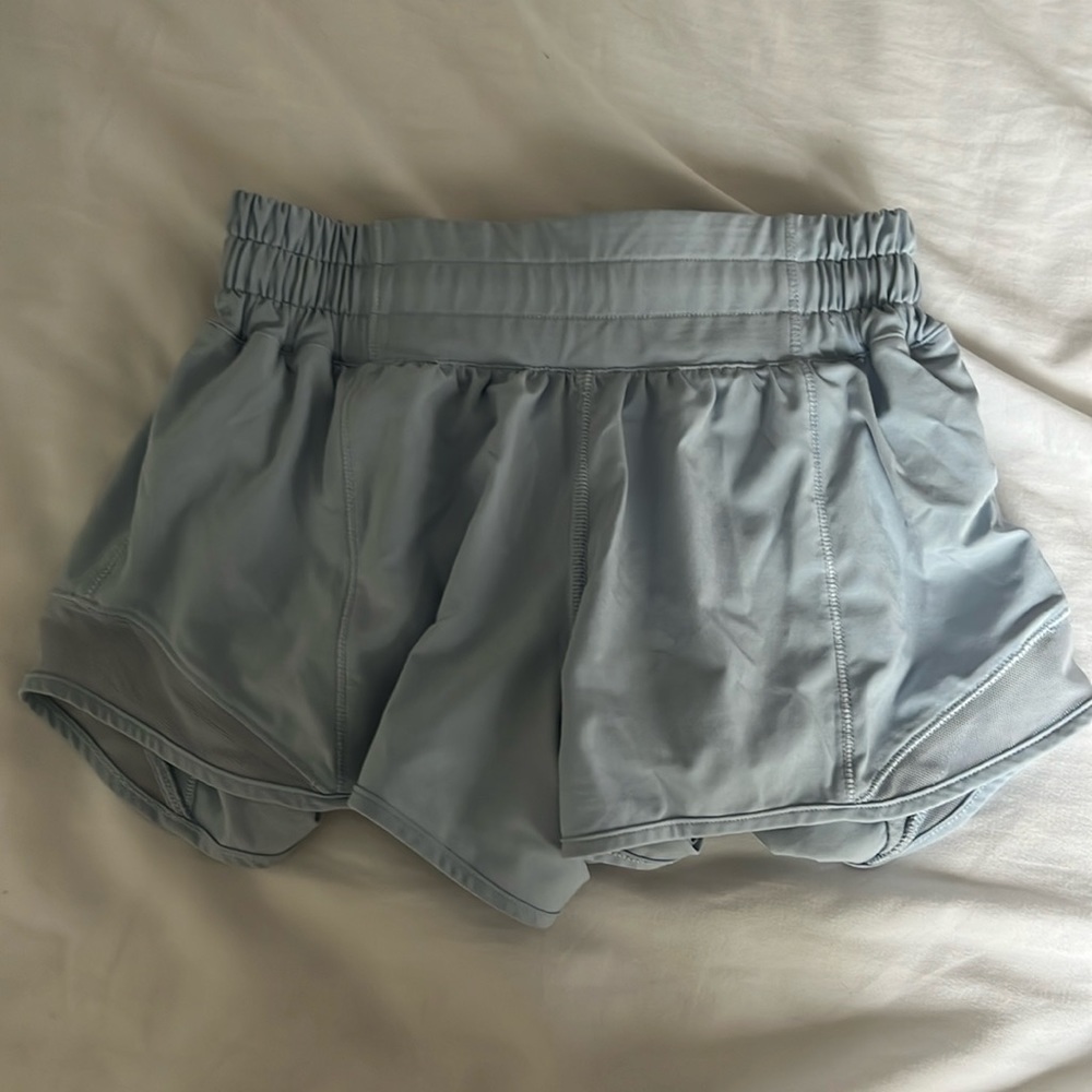 Blue Linen Lululemon Hotty Hot shorts!!! 2.5 inch inseam